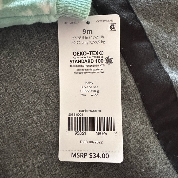 Carters Baby Fleece Hooded Zip Up Sweatshirt - Picture 3 of 3